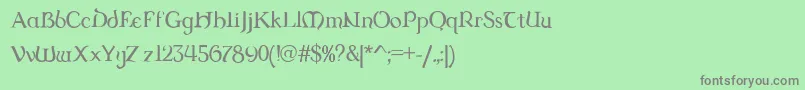 フォントDUNGRG   – 緑の背景に灰色の文字