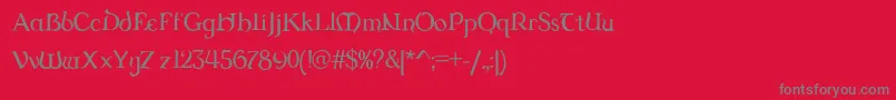 フォントDUNGRG   – 赤い背景に灰色の文字