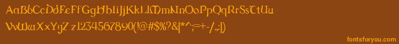 DUNGRG   Font – Orange Fonts on Brown Background