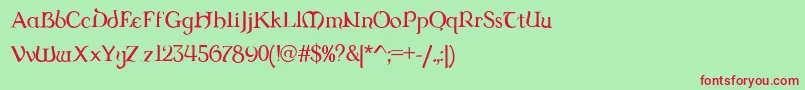 フォントDUNGRG   – 赤い文字の緑の背景