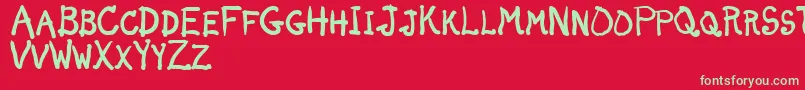 dunno Font – Green Fonts on Red Background