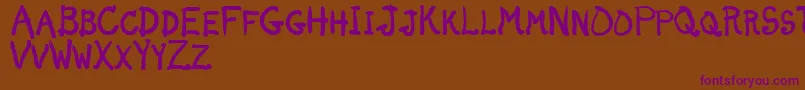 dunno Font – Purple Fonts on Brown Background