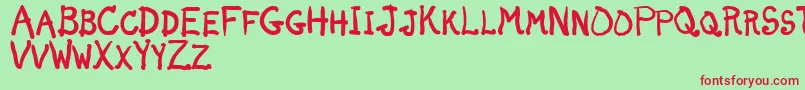 Шрифт dunno – красные шрифты на зелёном фоне