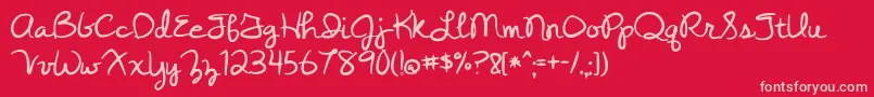 YesterdayAgain Font – Pink Fonts on Red Background