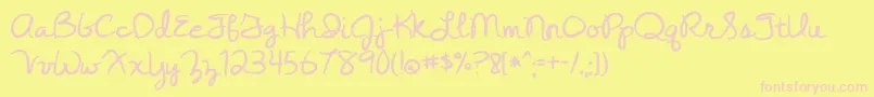 YesterdayAgain Font – Pink Fonts on Yellow Background