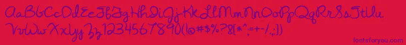 YesterdayAgain Font – Purple Fonts on Red Background