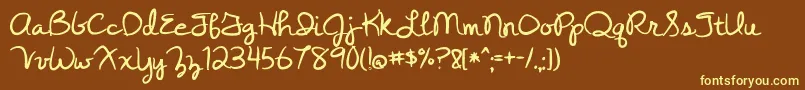 YesterdayAgain Font – Yellow Fonts on Brown Background