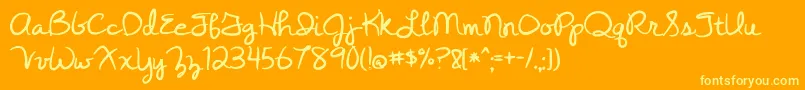 YesterdayAgain Font – Yellow Fonts on Orange Background