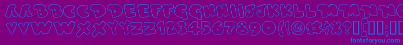 Шрифт DUPERG   – синие шрифты на фиолетовом фоне