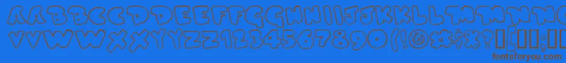 DUPERG  -fontti – ruskeat fontit sinisellä taustalla
