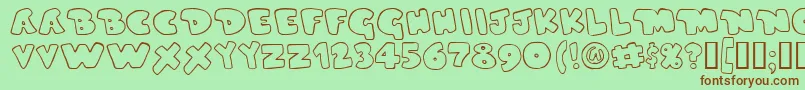 Шрифт DUPERG   – коричневые шрифты на зелёном фоне