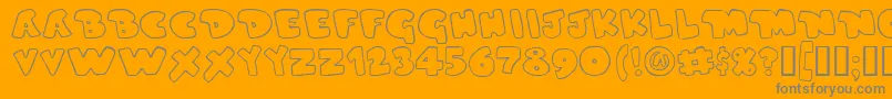 Czcionka DUPERG   – szare czcionki na pomarańczowym tle