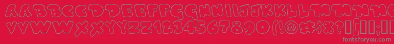 DUPERG  -Schriftart – Graue Schriften auf rotem Hintergrund