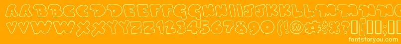 DUPERG  -fontti – keltaiset fontit oranssilla taustalla