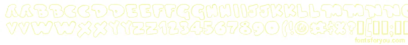 DUPERG  -fontti – keltaiset fontit valkoisella taustalla