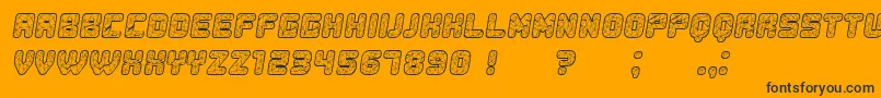 Fonte Duration Italic – fontes pretas em um fundo laranja