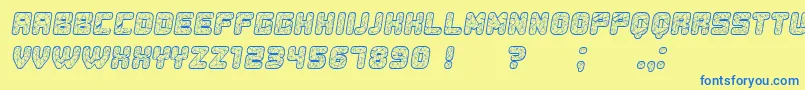 Duration Italic-Schriftart – Blaue Schriften auf gelbem Hintergrund