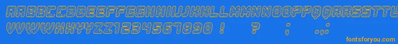Fonte Duration Italic – fontes laranjas em um fundo azul