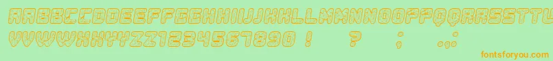 Czcionka Duration Italic – pomarańczowe czcionki na zielonym tle