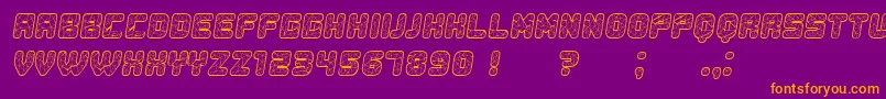 Fonte Duration Italic – fontes laranjas em um fundo violeta