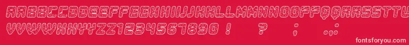 フォントDuration Italic – 赤い背景にピンクのフォント