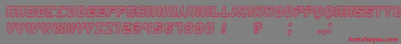 フォントDuration Italic – 赤い文字の灰色の背景
