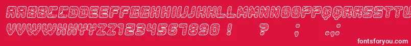 Czcionka Duration Italic – białe czcionki na czerwonym tle