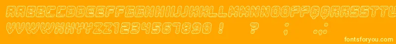 Duration Italic-Schriftart – Gelbe Schriften auf orangefarbenem Hintergrund
