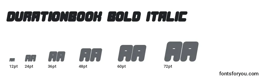 Tamaños de fuente DurationBook Bold Italic