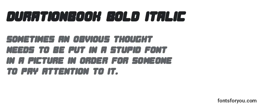 Przegląd czcionki DurationBook Bold Italic