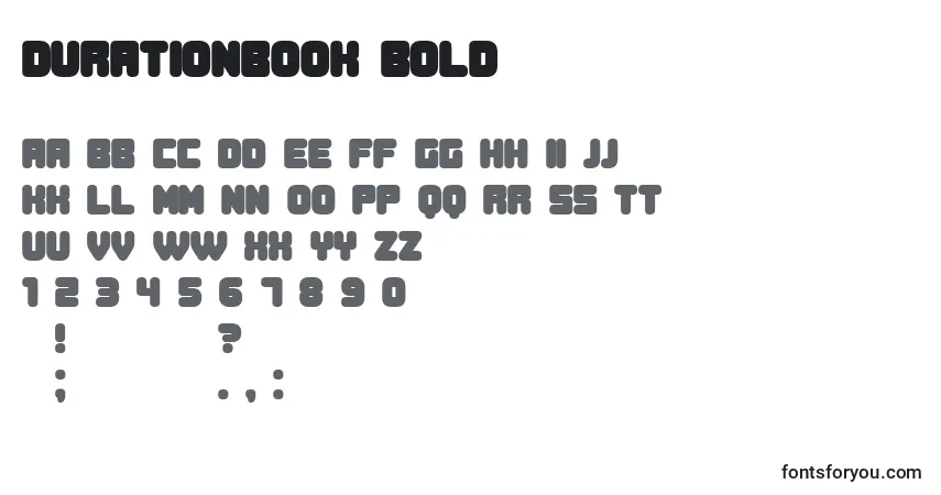 Czcionka DurationBook Bold – alfabet, cyfry, specjalne znaki