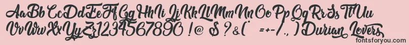 Durian Lovers   Personal Use Font – Black Fonts on Pink Background