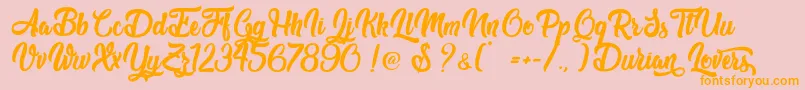 Durian Lovers   Personal Use Font – Orange Fonts on Pink Background