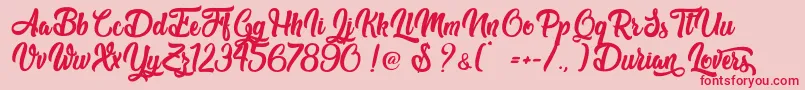 Durian Lovers   Personal Use Font – Red Fonts on Pink Background