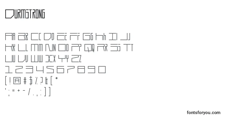 Schriftart Durmstrong (125638) – Alphabet, Zahlen, spezielle Symbole