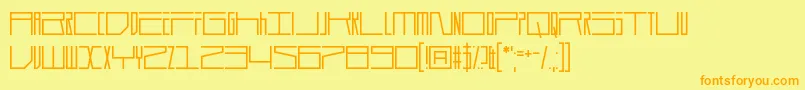 フォントDurmstrong – オレンジの文字が黄色の背景にあります。