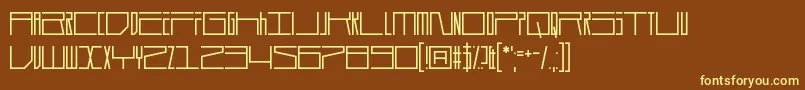 Durmstrong-fontti – keltaiset fontit ruskealla taustalla