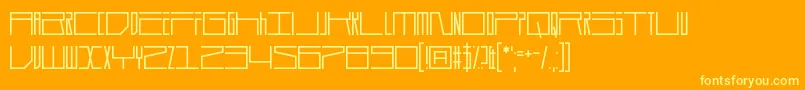 Durmstrong-fontti – keltaiset fontit oranssilla taustalla