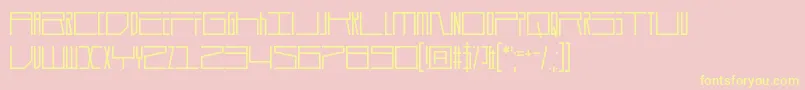Durmstrong-fontti – keltaiset fontit vaaleanpunaisella taustalla