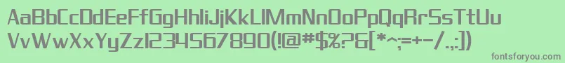 フォントSfTheraminGothic – 緑の背景に灰色の文字