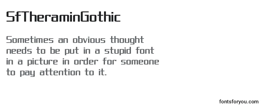 Review of the SfTheraminGothic Font