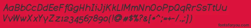 フォントdustismo bold italic – 赤い背景に黒い文字