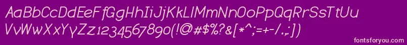 dustismo italic Font – Pink Fonts on Purple Background