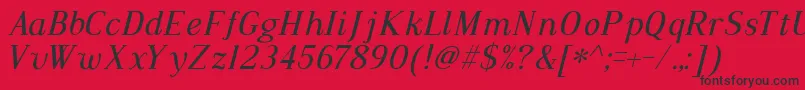 Dustismo Roman Italic Font – Black Fonts on Red Background