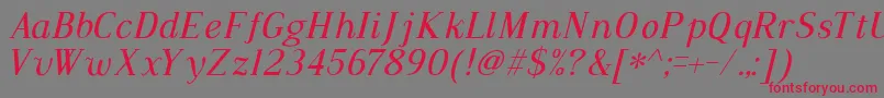 Dustismo Roman Italic Font – Red Fonts on Gray Background
