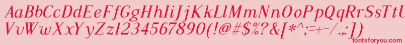 Dustismo Roman Italic Font – Red Fonts on Pink Background