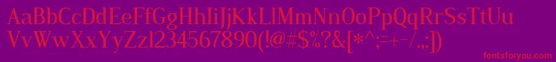 Dustismo Roman Font – Red Fonts on Purple Background