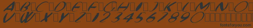 Шрифт FatBoyVeryRoundItalic – чёрные шрифты на коричневом фоне