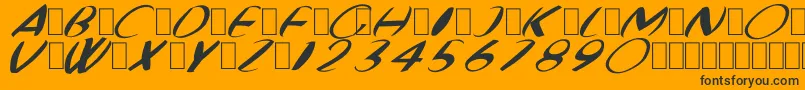 FatBoyVeryRoundItalic-Schriftart – Schwarze Schriften auf orangefarbenem Hintergrund