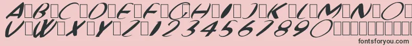 Шрифт FatBoyVeryRoundItalic – чёрные шрифты на розовом фоне